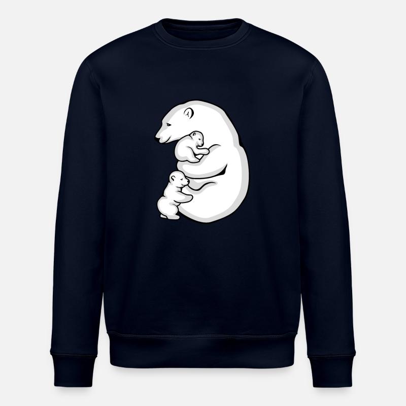 Eisbärin mit ihren beiden Babys - Stanley/Stella Unisex Bio-Sweatshirt ROLLER - Navy