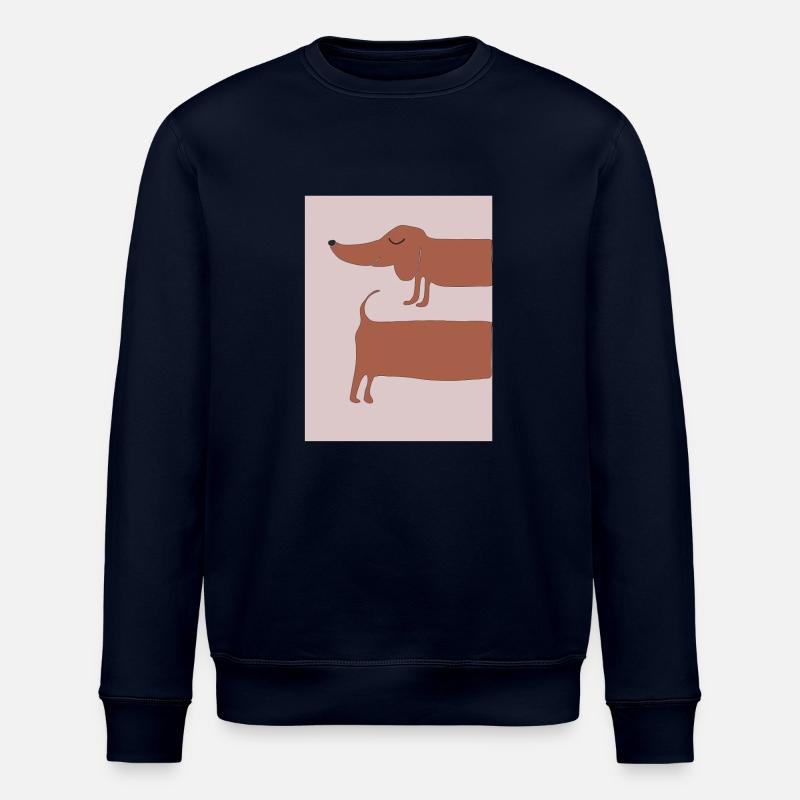 dackel rosa hintergrund - Stanley/Stella Unisex Bio-Sweatshirt ROLLER - Navy