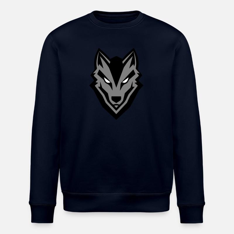 Wolf Icon - Stanley/Stella ROLLER Unisex Organic Sweatshirt - navy