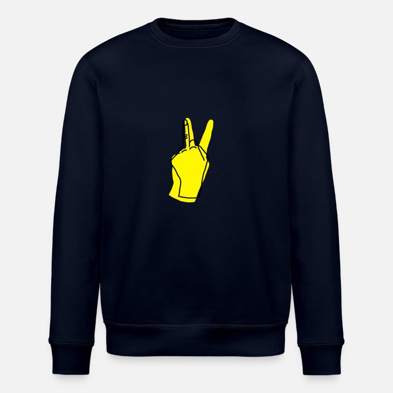peace yellow - Stanley/Stella Unisex Bio-Sweatshirt ROLLER - Navy