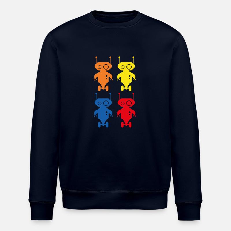 Retro Robots Roboter - Stanley/Stella Unisex Bio-Sweatshirt ROLLER - Navy