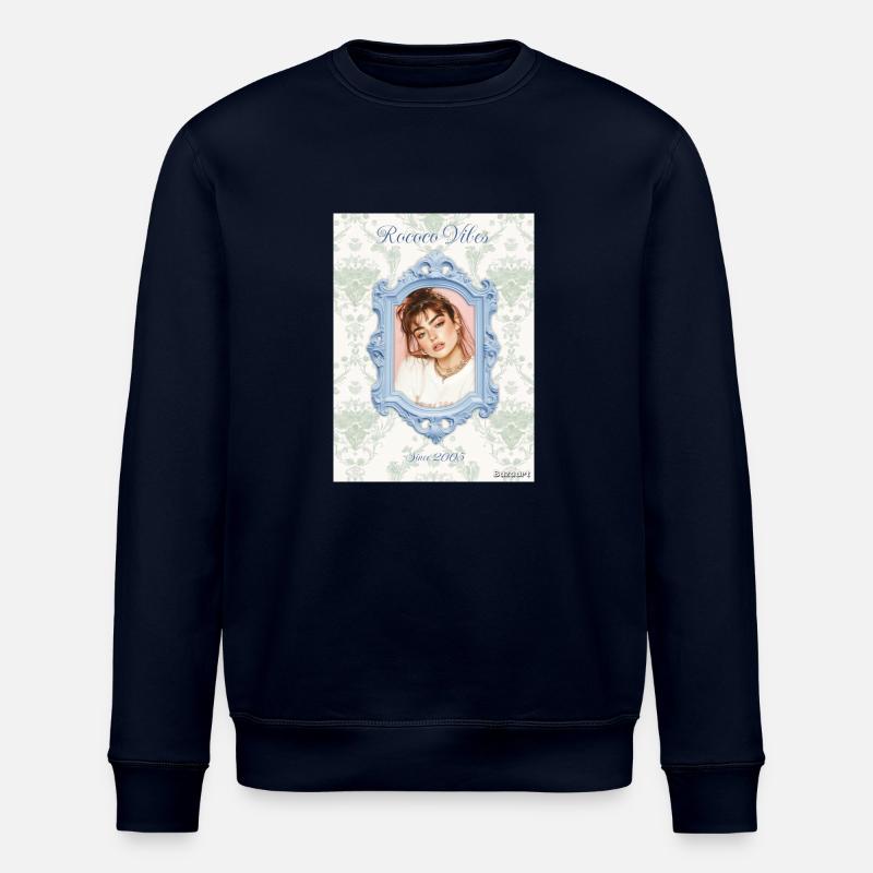 Picture frame light blue - Stanley/Stella ROLLER Unisex Organic Sweatshirt - navy