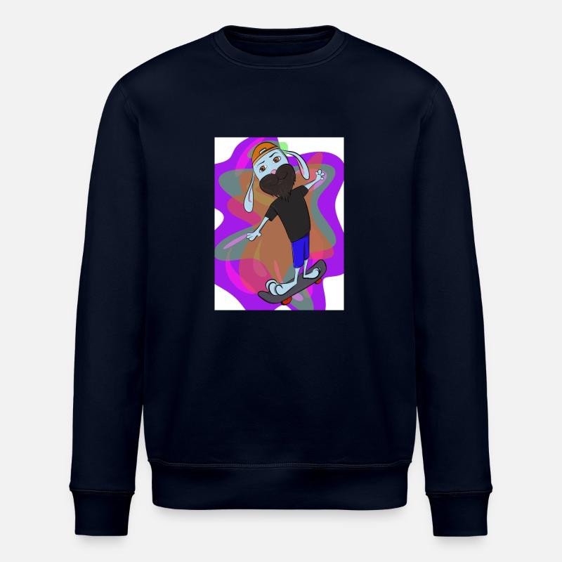 Der Skater-Hase - Stanley/Stella Unisex Bio-Sweatshirt ROLLER - Navy