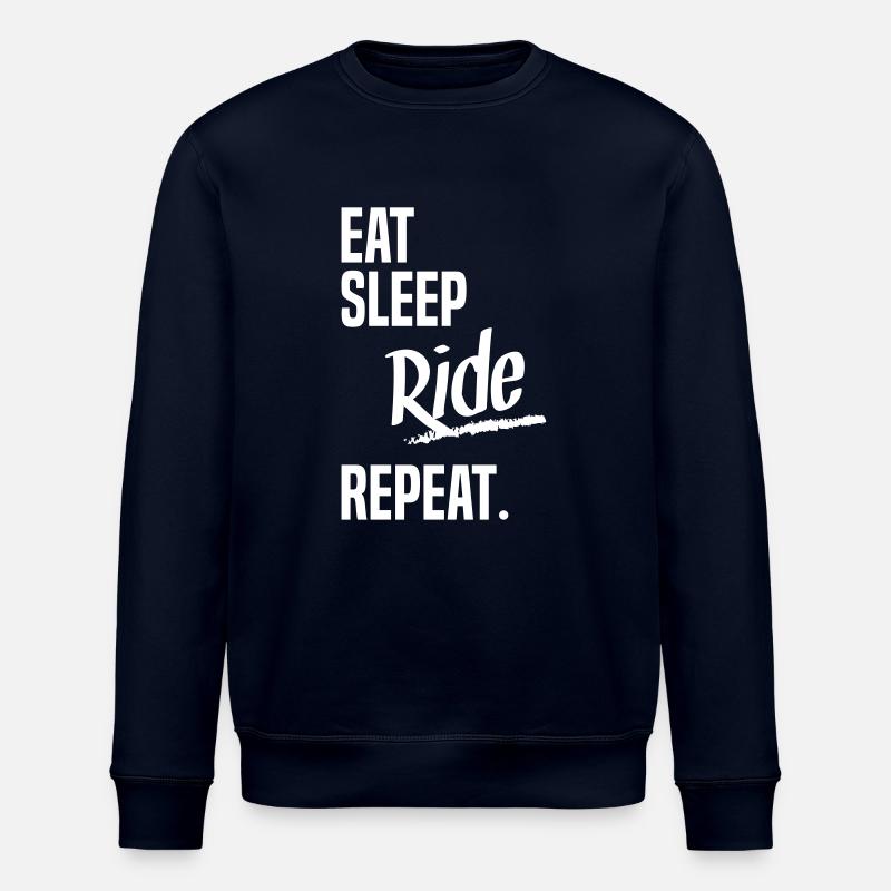 EAT SLEEP RIDE - Stanley/Stella ROLLER Unisex Organic Sweatshirt - navy