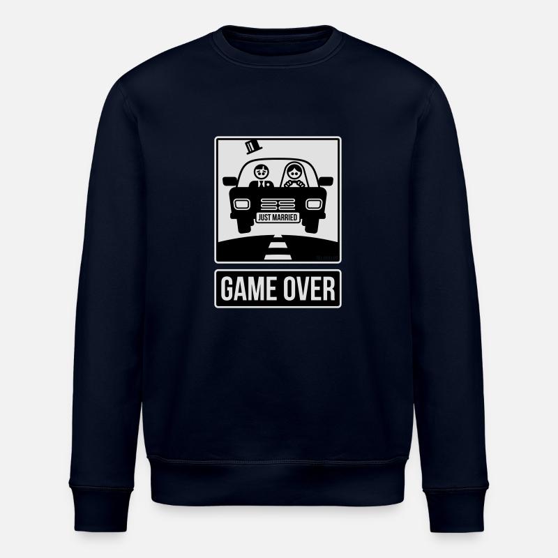Just Married – Game Over (2C) - Stanley/Stella Unisex Bio-Sweatshirt ROLLER - Navy