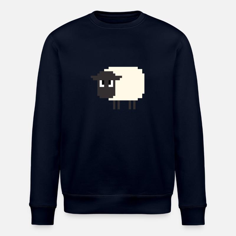 8 bit sheep - Stanley/Stella ROLLER Unisex Organic Sweatshirt - navy