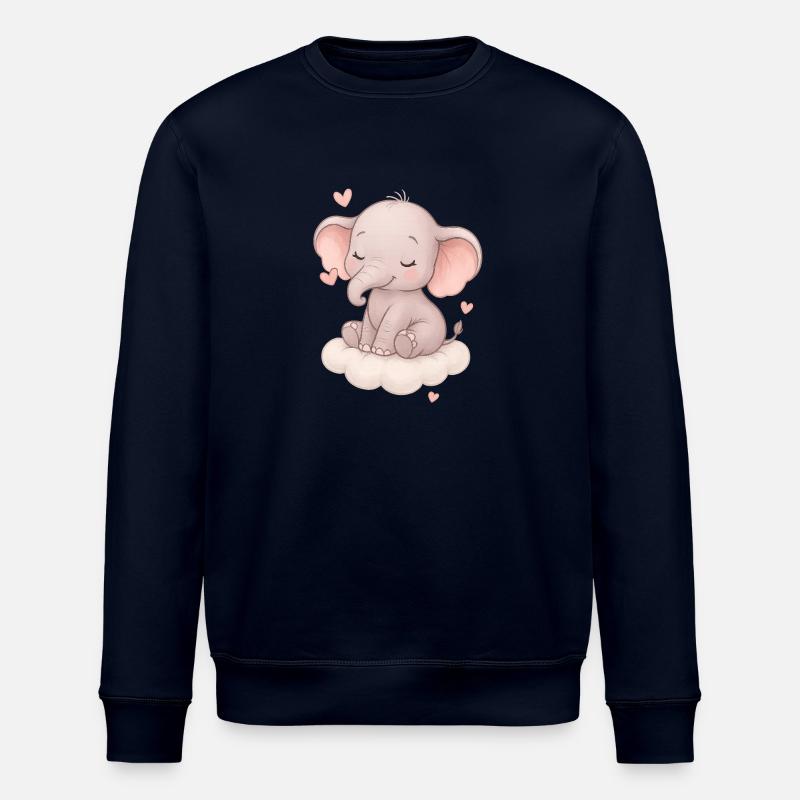 Mignon bébé éléphant - Sweat bio ROLLER Stanley/Stella Unisexe - marine
