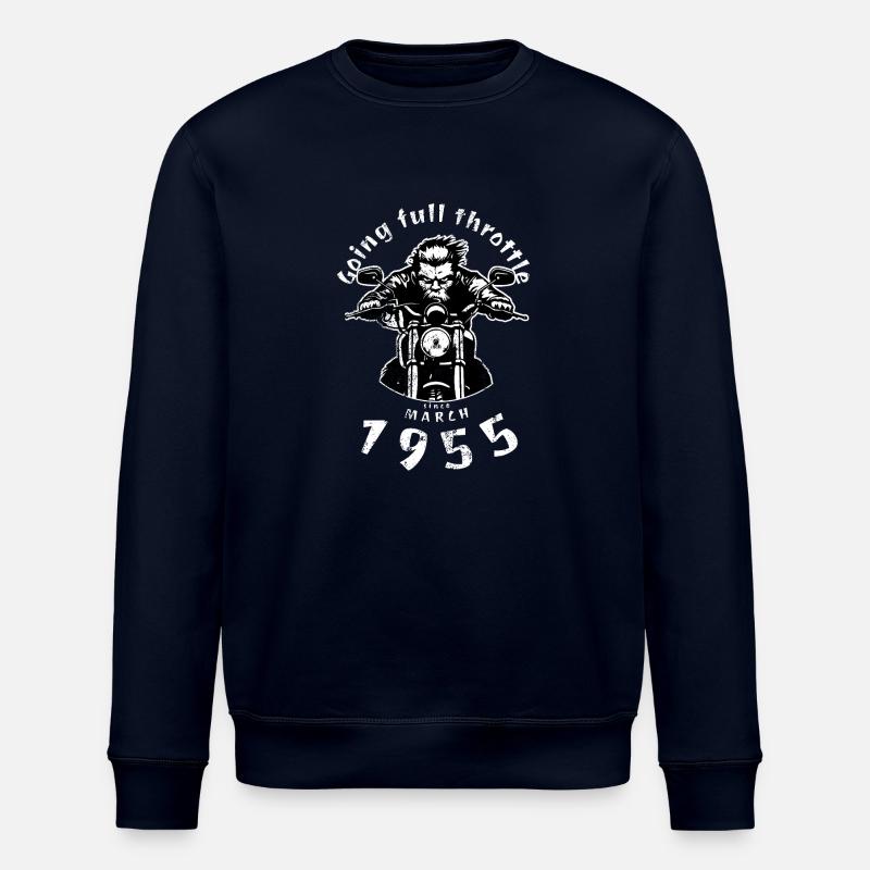 70. Geburtstag Going full throttle since 03/1955 - Stanley/Stella Unisex Bio-Sweatshirt ROLLER - Navy