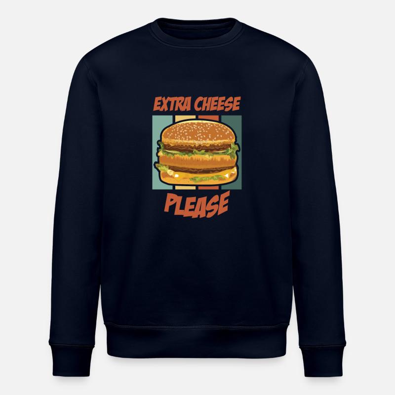 Extra Cheese, Please - burger - Stanley/Stella ROLLER Unisex Organic Sweatshirt - navy