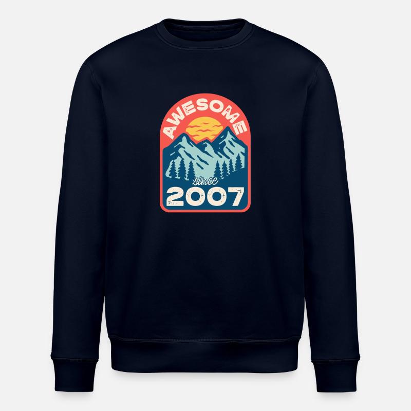 Awesome since 2007 - Stanley/Stella ROLLER Unisex Organic Sweatshirt - navy