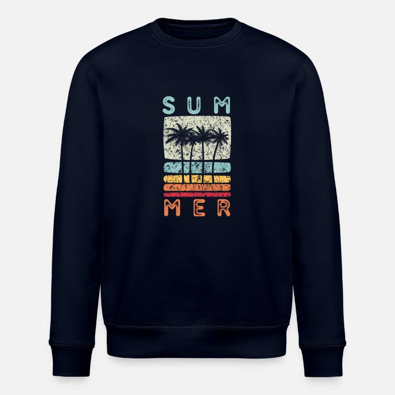 Retro-Sommerpalme - Stanley/Stella Unisex Bio-Sweatshirt ROLLER - Navy