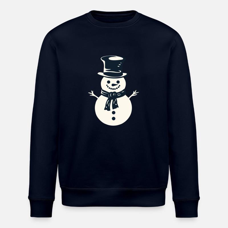 Cheerful Snowman Magic - Stanley/Stella ROLLER Unisex Organic Sweatshirt - navy