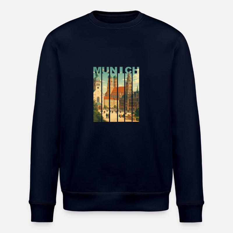 München Skyline Shirt - Stanley/Stella Unisex Bio-Sweatshirt ROLLER - Navy