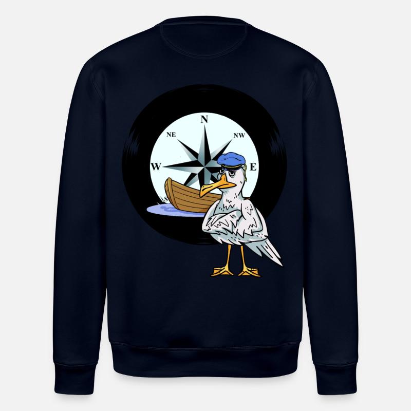 Maritim Möwe Kompass - Stanley/Stella Unisex Bio-Sweatshirt ROLLER - Navy