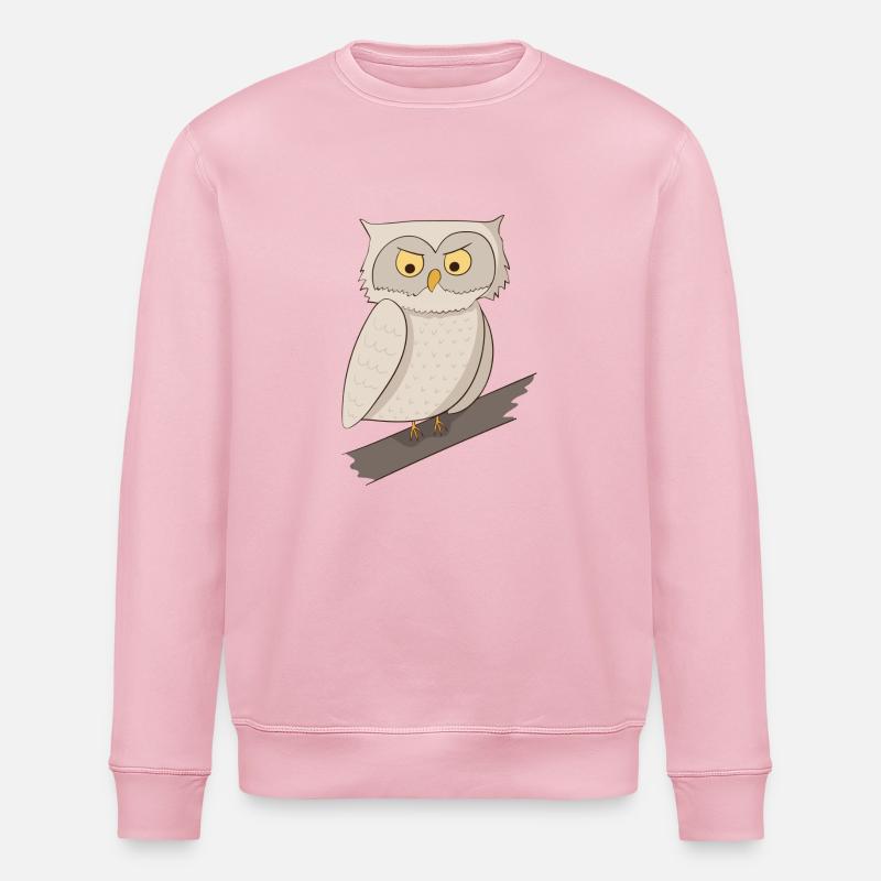 Eule Uhu Kauz - Stanley/Stella Unisex Bio-Sweatshirt ROLLER - Hellrosa