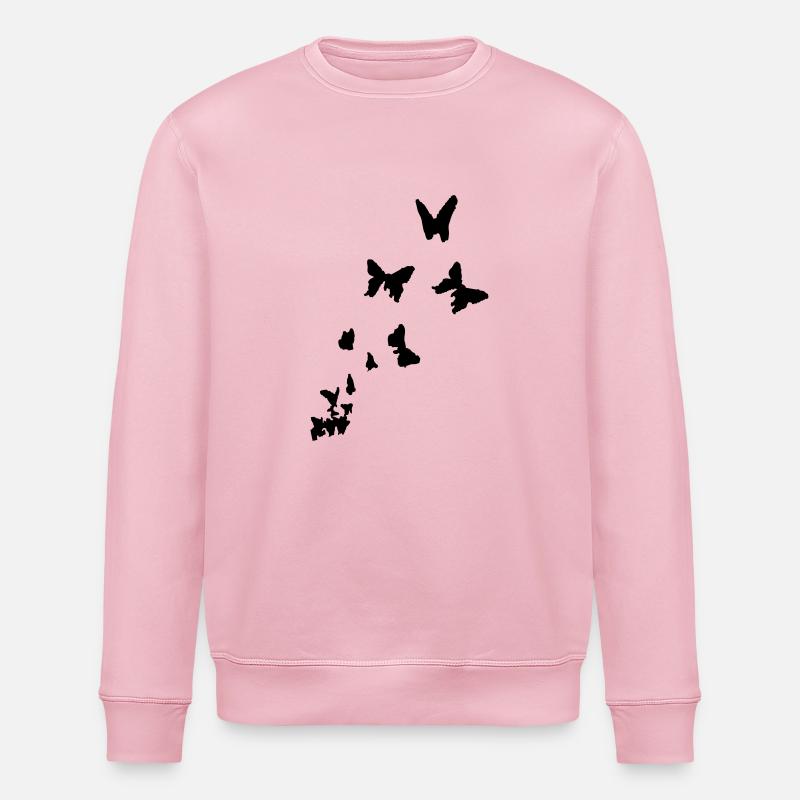 butterfly - schmetterlinge - Stanley/Stella Unisex Bio-Sweatshirt ROLLER - Hellrosa