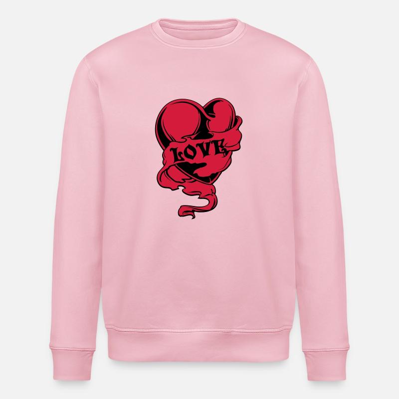 Herz - Stanley/Stella Unisex Bio-Sweatshirt ROLLER - Hellrosa