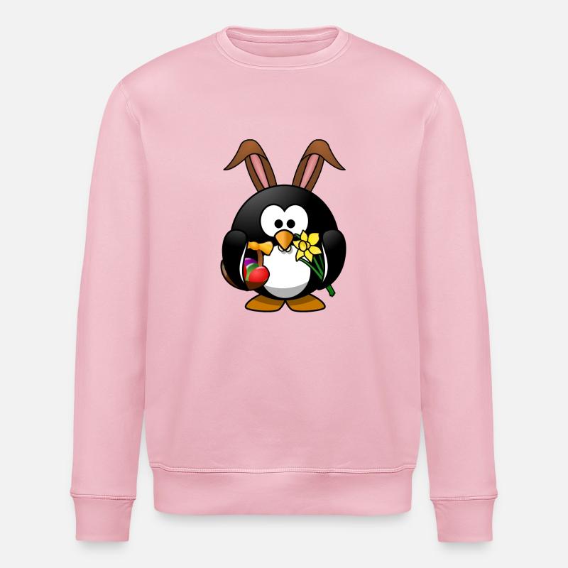 Ostern Pinguin - Stanley/Stella Unisex Bio-Sweatshirt ROLLER - Hellrosa