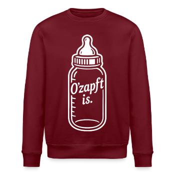 Baby Flasche Trinken Stillen O'zapft is - Stanley/Stella Unisex Bio-Sweatshirt ROLLER - Burgunderrot - Vorne - Nik (191cm)