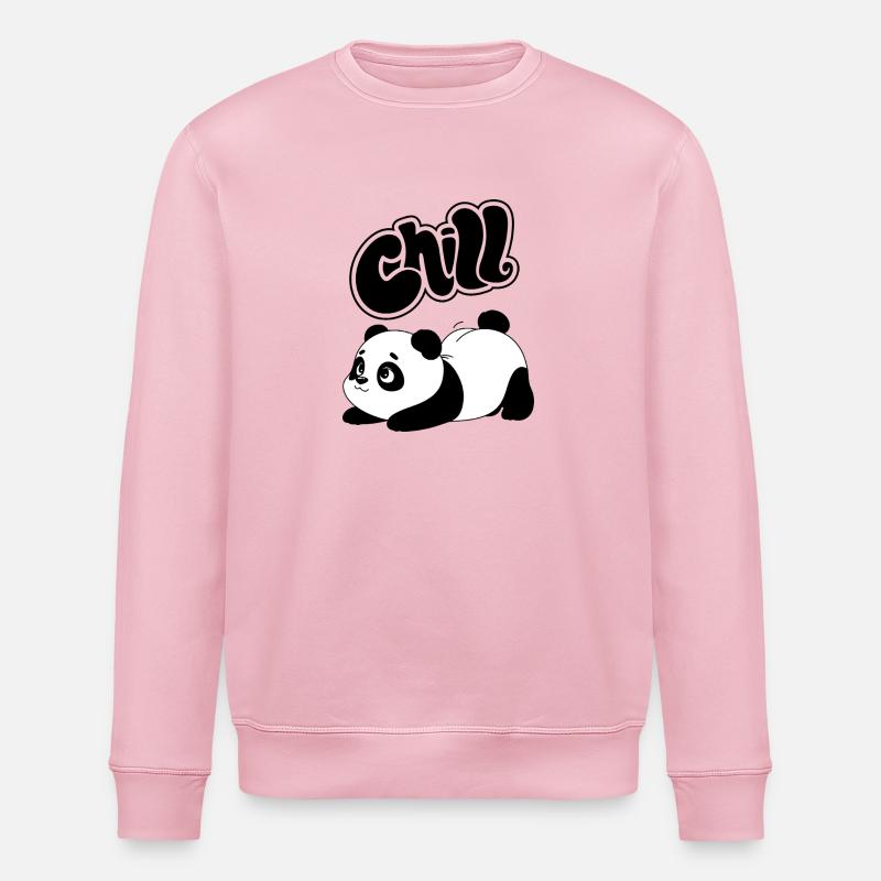 Panda et chill - Sweat bio ROLLER Stanley/Stella Unisexe - rose pâle