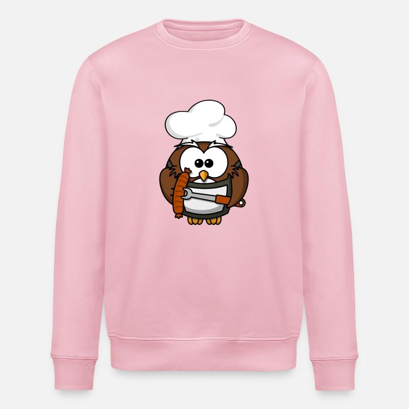 Grillmeister Eule / Papa Eule - Stanley/Stella Unisex Bio-Sweatshirt ROLLER - Hellrosa