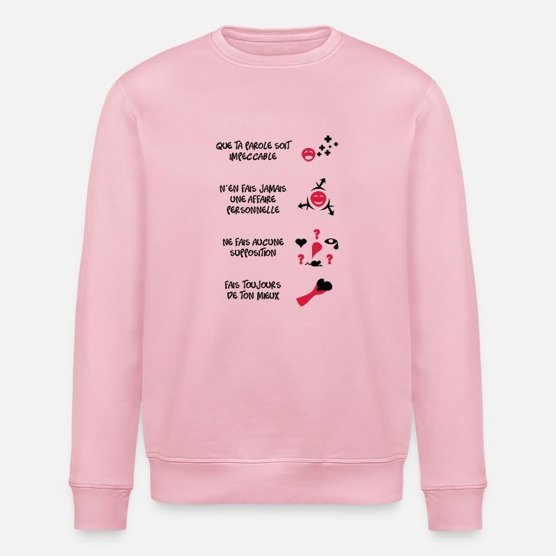 4 toltèques - Sweat bio ROLLER Stanley/Stella Unisexe - rose pâle