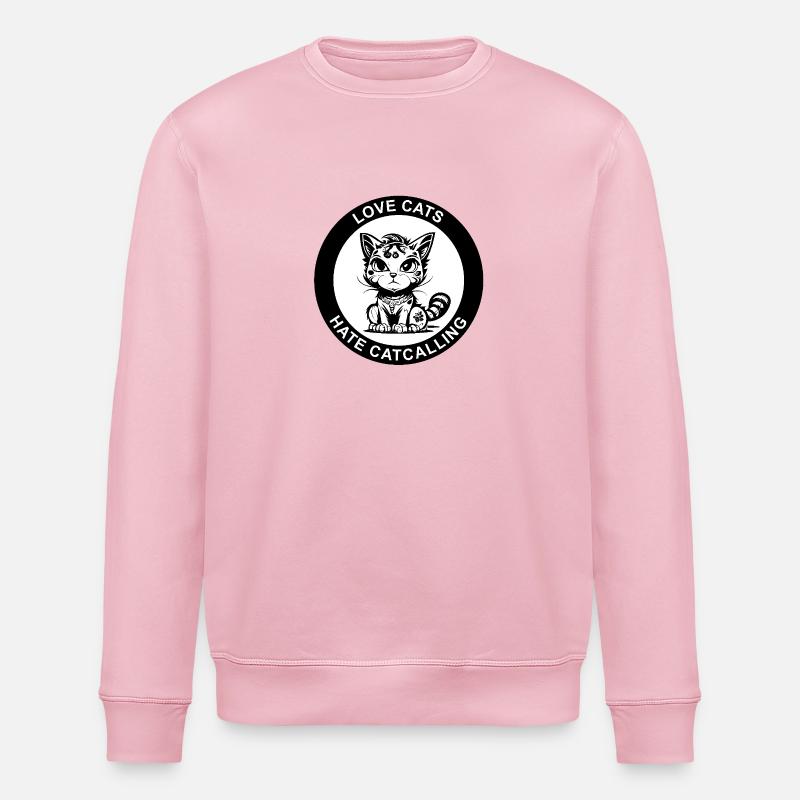 LOVE CATS HATE CATCALLING - Stanley/Stella Unisex Bio-Sweatshirt ROLLER - Hellrosa