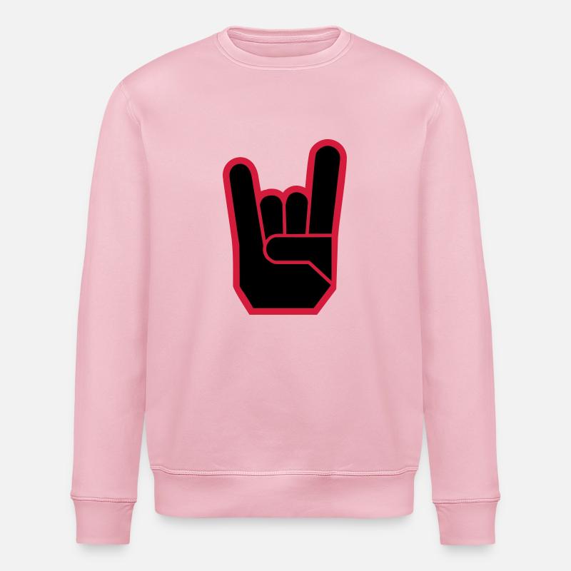 Rock Hand Pommesgabel Devilhand - Stanley/Stella ROLLER Unisex Organic Sweatshirt - cotton pink