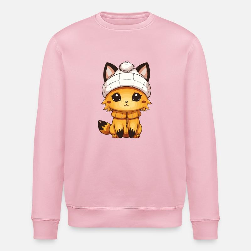 Fox Comic - Stanley/Stella ROLLER Unisex Organic Sweatshirt - cotton pink