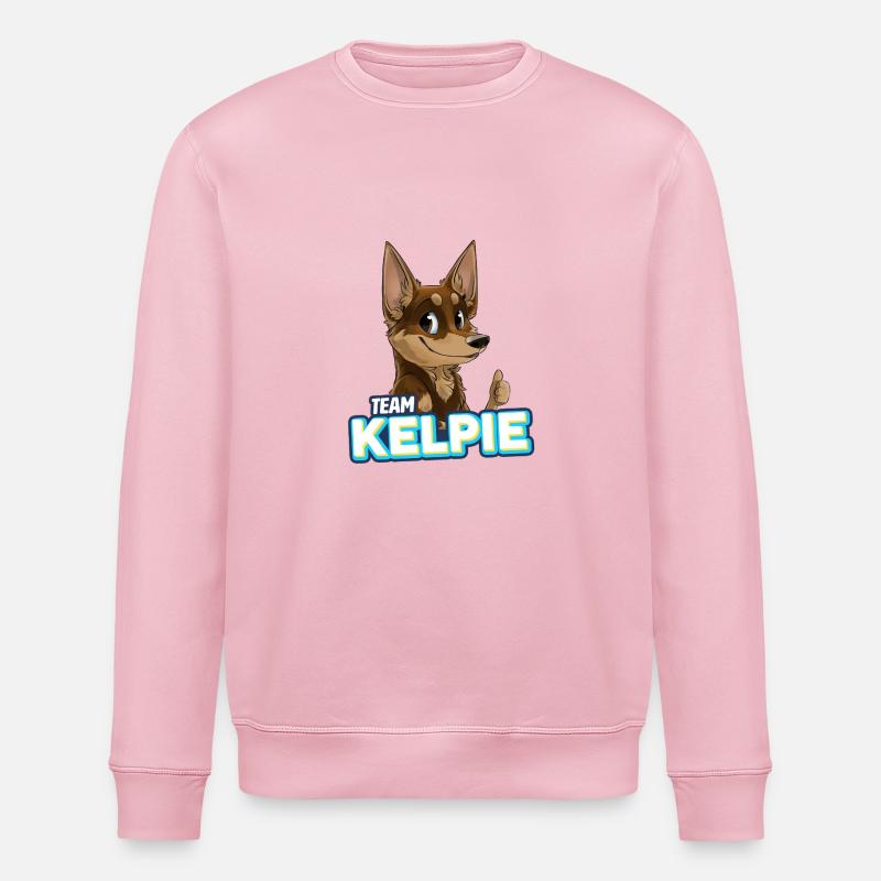 TEAM Kelpie - Chocolat et Tan - Sweat bio ROLLER Stanley/Stella Unisexe - rose pâle