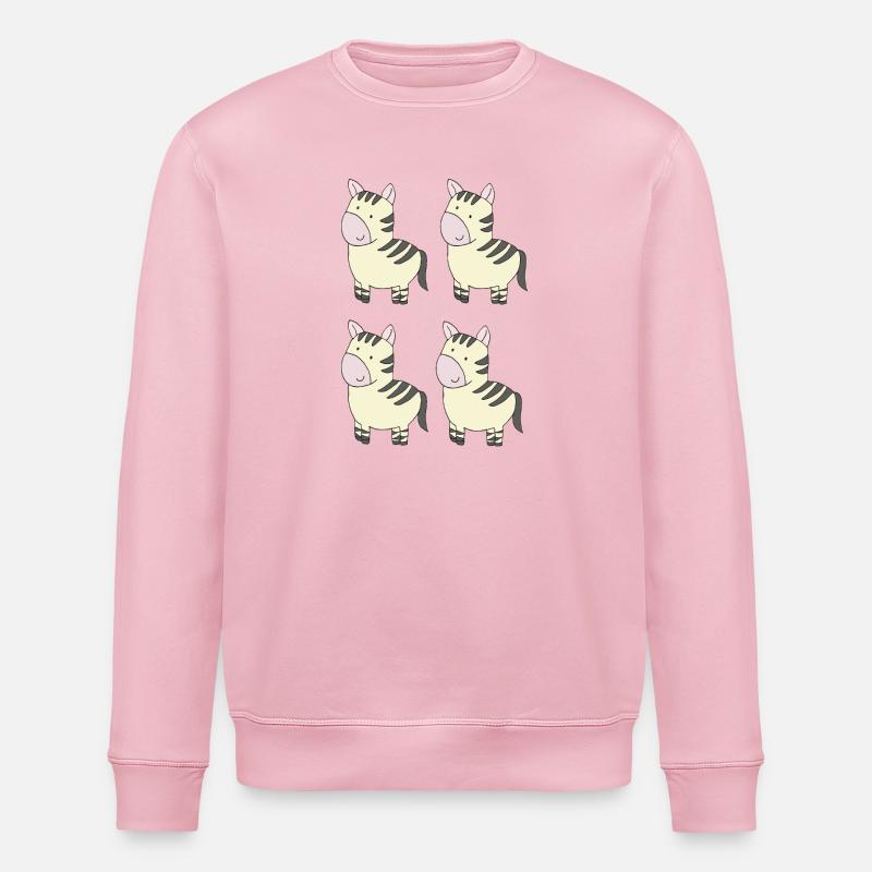 zebra zu viert - Stanley/Stella Unisex Bio-Sweatshirt ROLLER - Hellrosa
