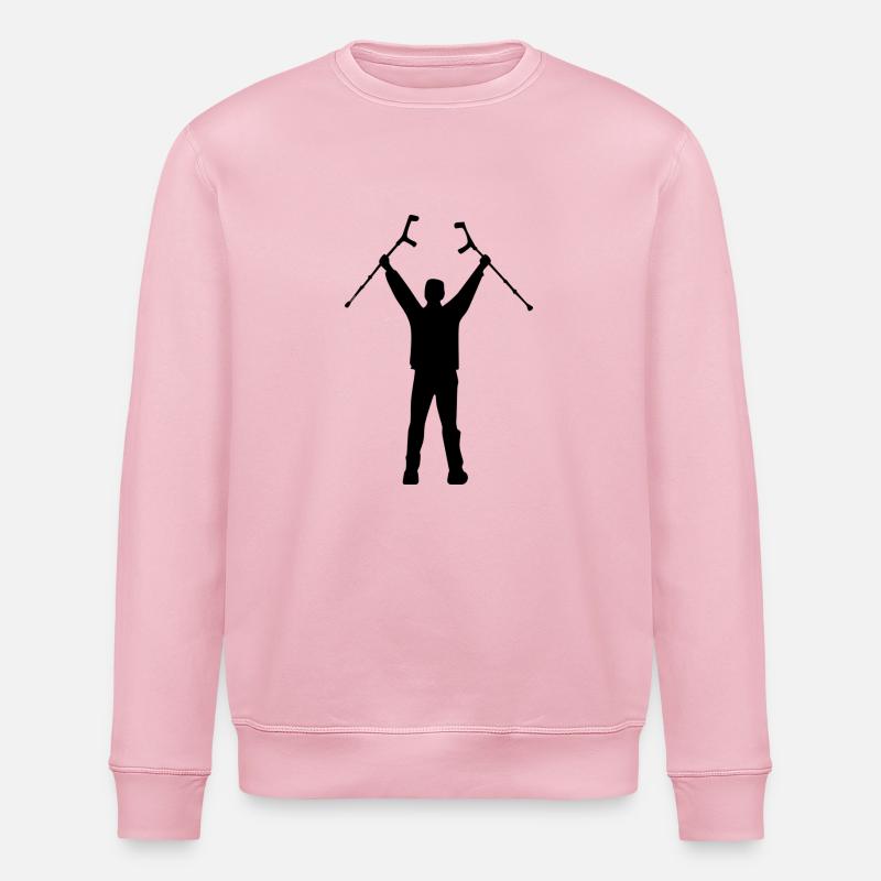 Mann mit Krücken - Stanley/Stella Unisex Bio-Sweatshirt ROLLER - Hellrosa