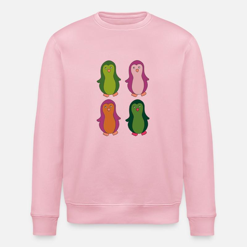 pinguine bunt - Stanley/Stella Unisex Bio-Sweatshirt ROLLER - Hellrosa