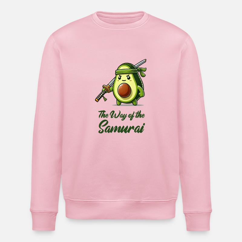Avocado Samurai Fruit - Stanley/Stella ROLLER Unisex Organic Sweatshirt - cotton pink