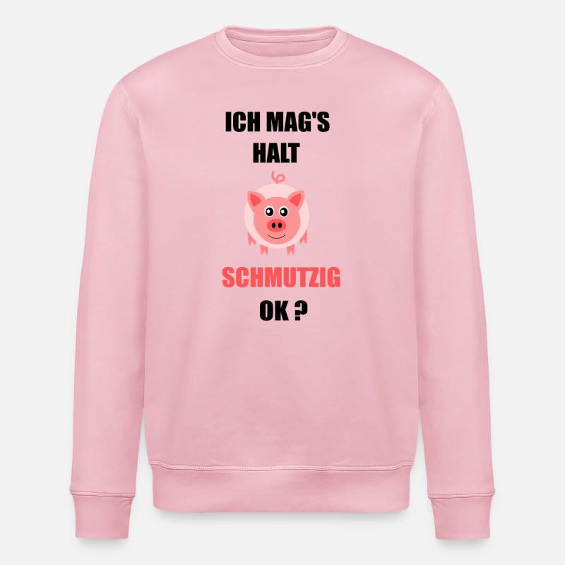 Fasching, Karneval, Kostüm, Schwein - Stanley/Stella Unisex Bio-Sweatshirt ROLLER - Hellrosa
