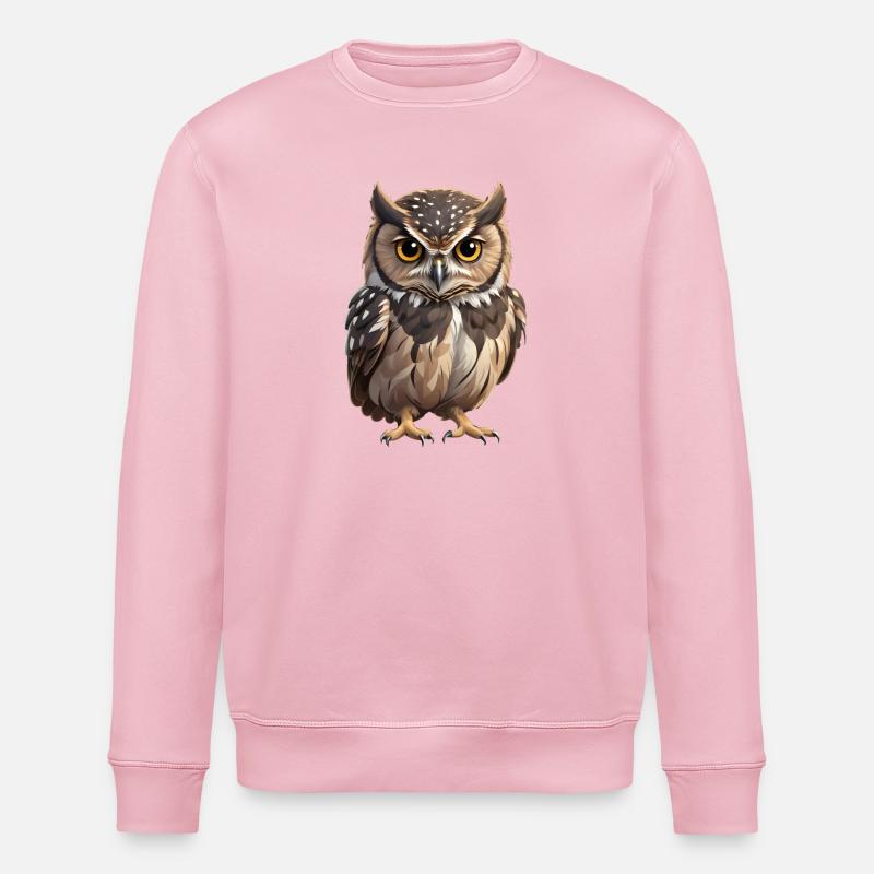 Junge braune Eule - Stanley/Stella Unisex Bio-Sweatshirt ROLLER - Hellrosa