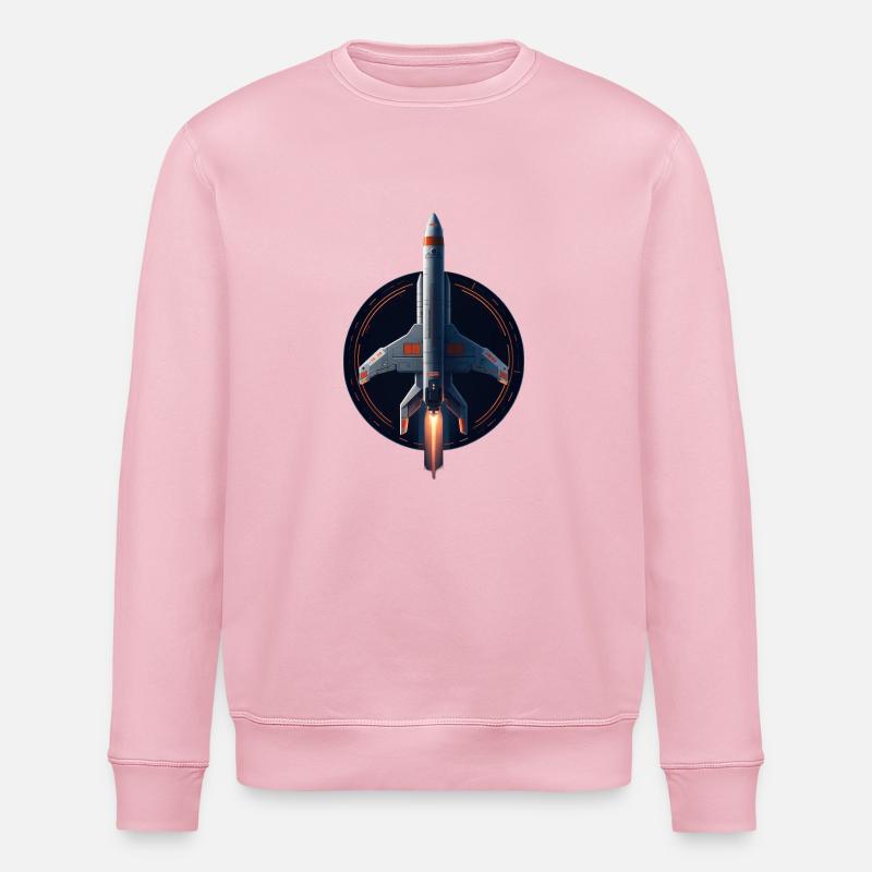 Fusée spatiale - Sweat bio ROLLER Stanley/Stella Unisexe - rose pâle