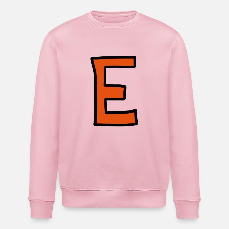 Dessin animé lettre E - Sweat bio ROLLER Stanley/Stella Unisexe - rose pâle