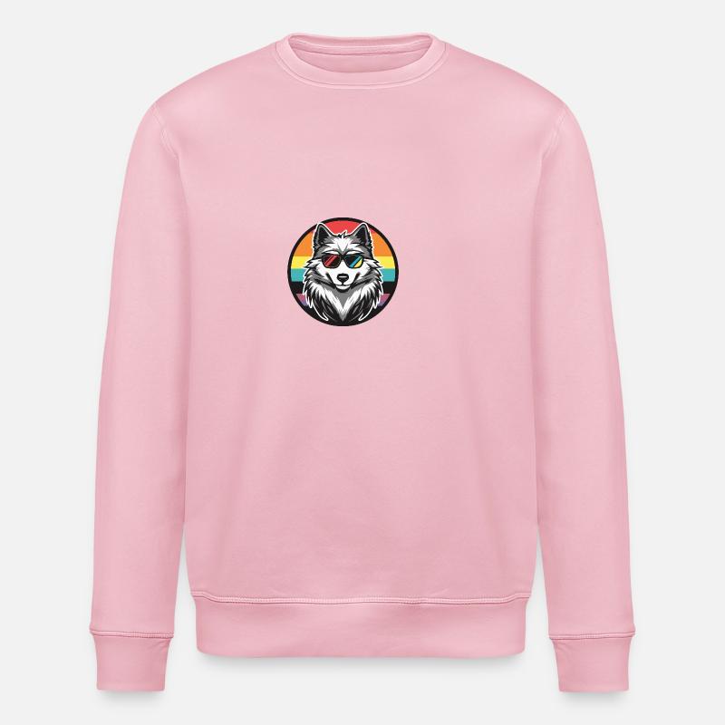 Loup Bande Dessinée Cool Été - Sweat bio ROLLER Stanley/Stella Unisexe - rose pâle