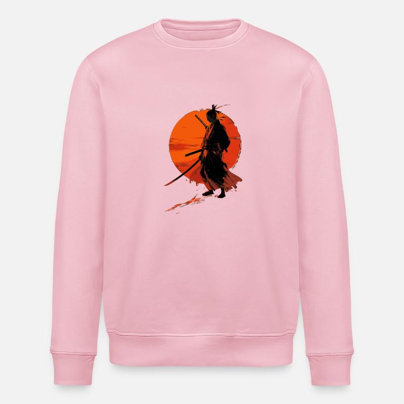 Samurai im Abendrot - Stanley/Stella Unisex Bio-Sweatshirt ROLLER - Hellrosa