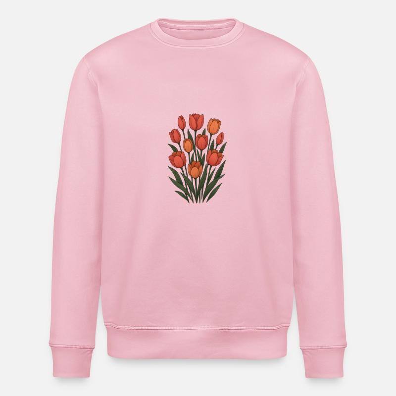 Tulips - Stanley/Stella ROLLER Unisex Organic Sweatshirt - cotton pink