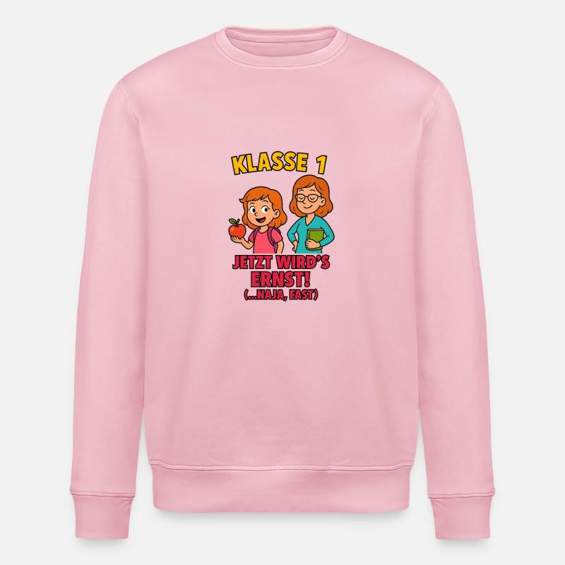 La classe 1 devient sérieuse - Sweat bio ROLLER Stanley/Stella Unisexe - rose pâle