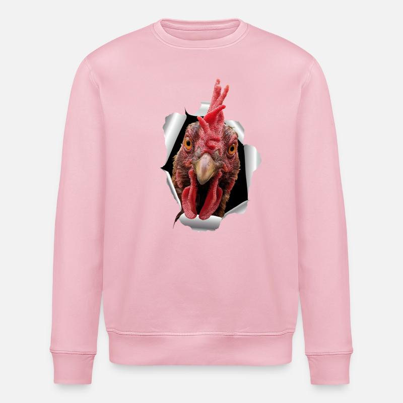 Papier déchiré de poulet - Sweat bio ROLLER Stanley/Stella Unisexe - rose pâle