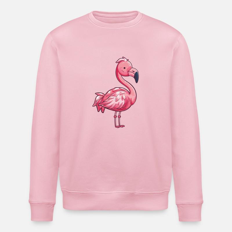 Flamingo Comic - Stanley/Stella Unisex Bio-Sweatshirt ROLLER - Hellrosa