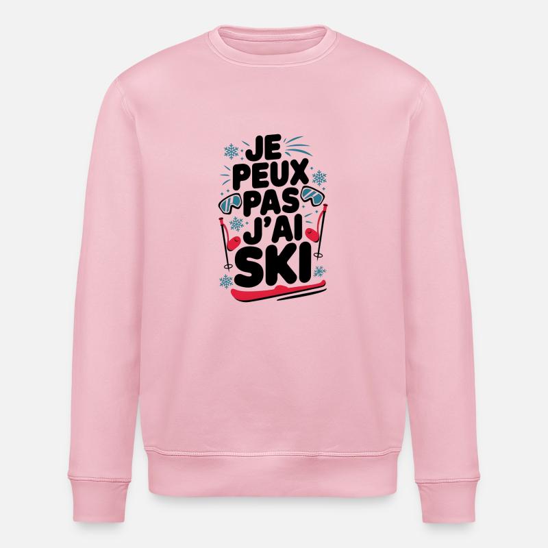 je peux pas j'ai SKI - Sweat bio ROLLER Stanley/Stella Unisexe - rose pâle
