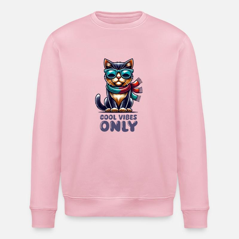 Cat Sunglasses Comic Cool - Stanley/Stella ROLLER Unisex Organic Sweatshirt - cotton pink