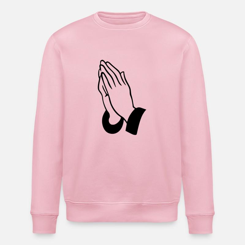 praying hands - Stanley/Stella ROLLER Unisex Organic Sweatshirt - cotton pink