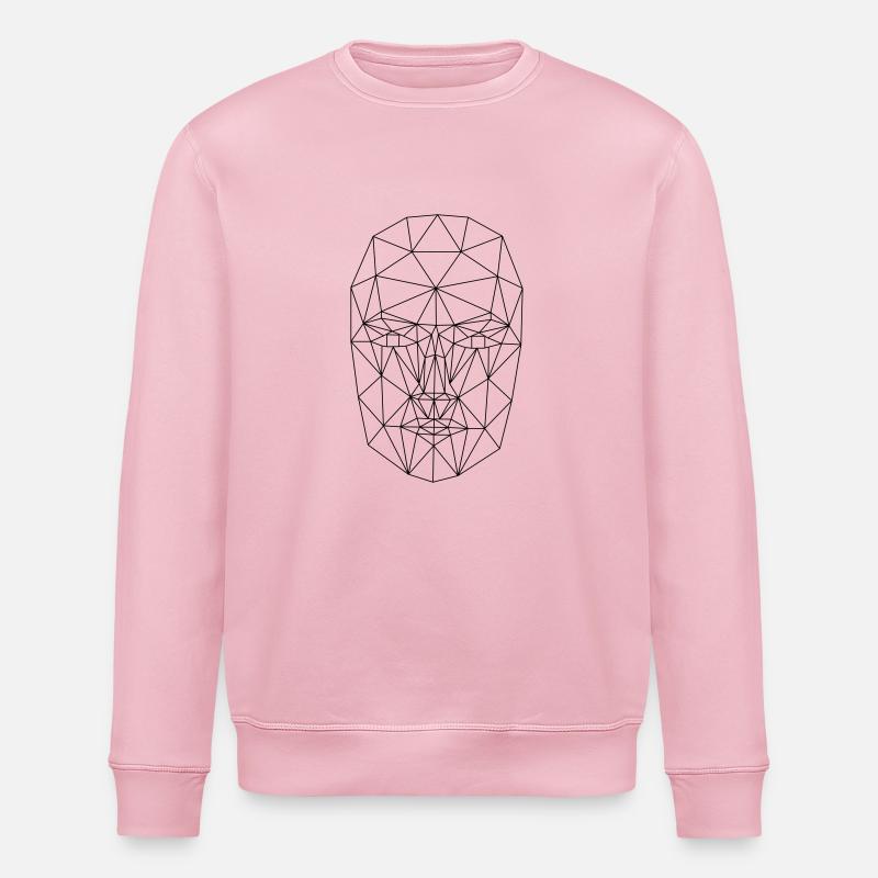 Gesicht abstrakt Drahtgitter - Stanley/Stella Unisex Bio-Sweatshirt ROLLER - Hellrosa