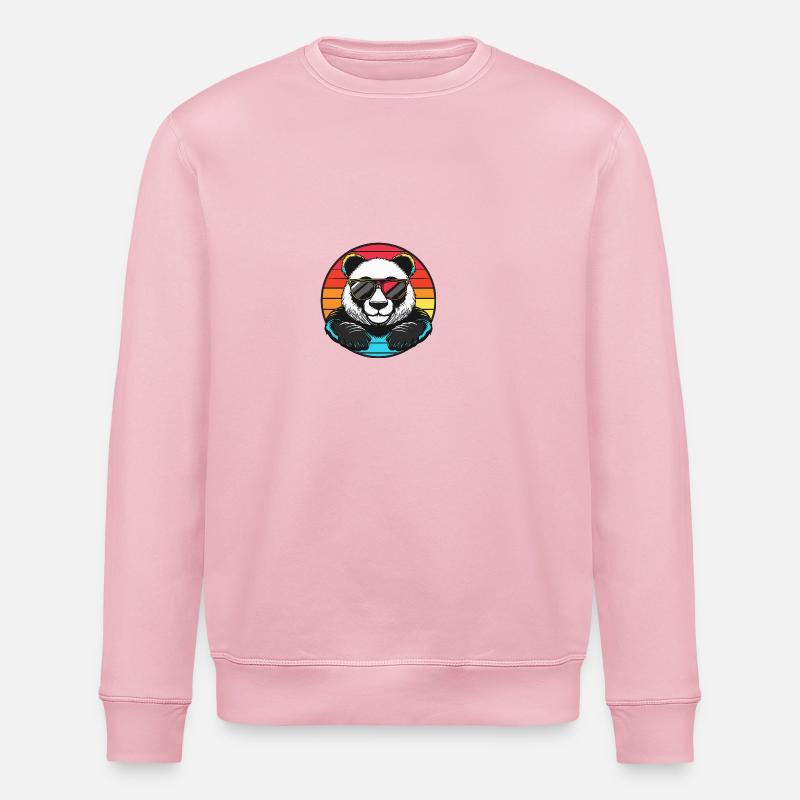 Panda Comic Cool Sommer - Stanley/Stella Unisex Bio-Sweatshirt ROLLER - Hellrosa