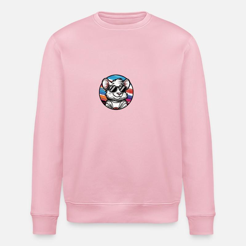 Maus Comic Cool Sommer - Stanley/Stella Unisex Bio-Sweatshirt ROLLER - Hellrosa